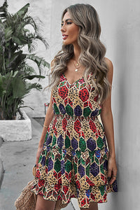 Leopard Rhombus Print Cami Dress