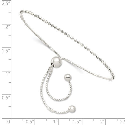 Sterling Silver Beaded Adjustable Bracelet
