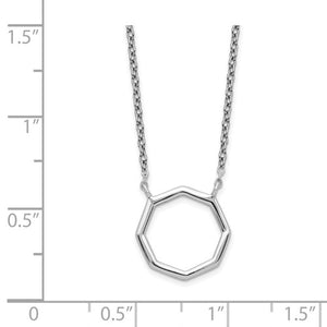 Sterling Silver Polished Octagon Necklace