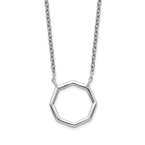 Sterling Silver Polished Octagon Necklace