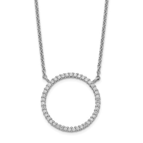Sterling Silver Circle CZ Necklace