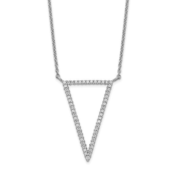 Sterling Silver Triangle CZ Necklace