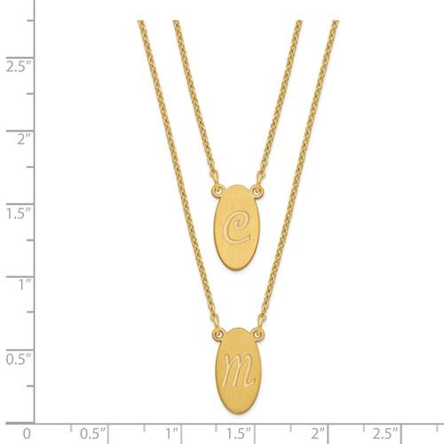 2-Strand Stacked Oval Initial Necklace