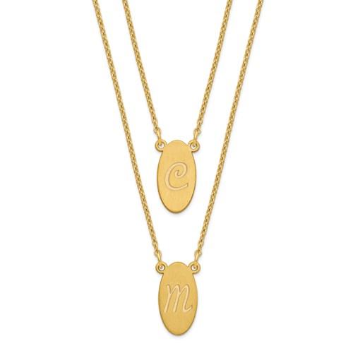 2-Strand Stacked Oval Initial Necklace